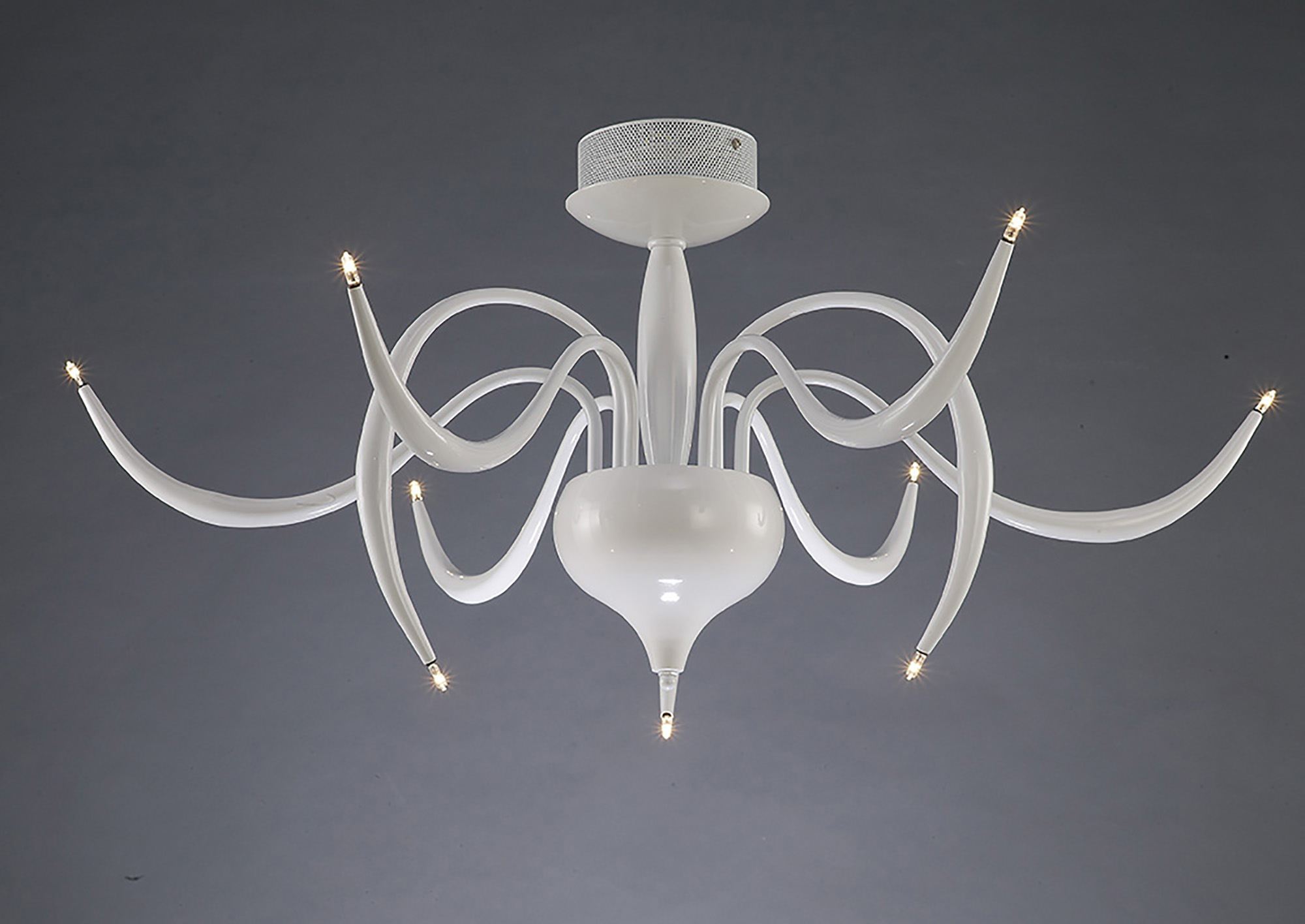 Llamas Gloss White Ceiling Lights Diyas Semi Flush Fittings